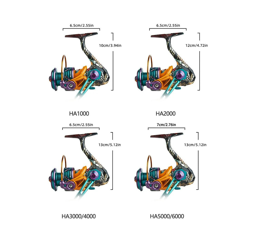 BILLINGS HA Spinning Reel, 22LB Max Drag,5.2:1 Gear Ratio,Metal Spool,CNC Rocker,Spinning Fishing Reel For Fresh Salt Water - IronWear Co.