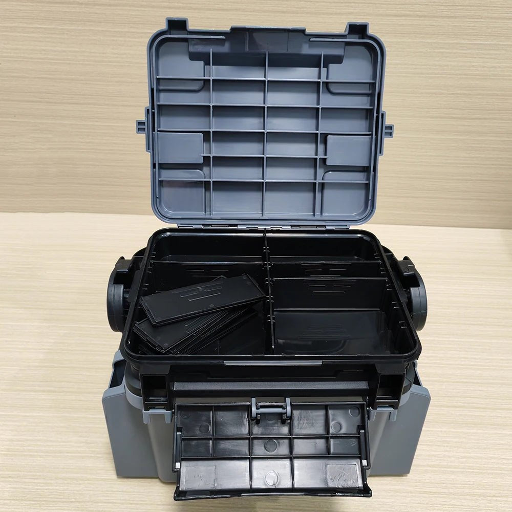 Double layer lure fishing box, fishing gear toolbox, bait box, accessory box, storage box, outdoor storage luggage and bags - IronWear Co.
