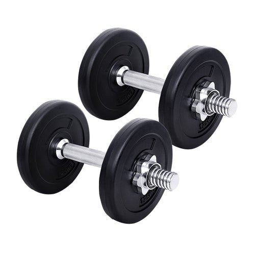 Everfit 10kg Dumbbell Set Weight Plates Dumbbells Lifting Bench - IronWear Co.