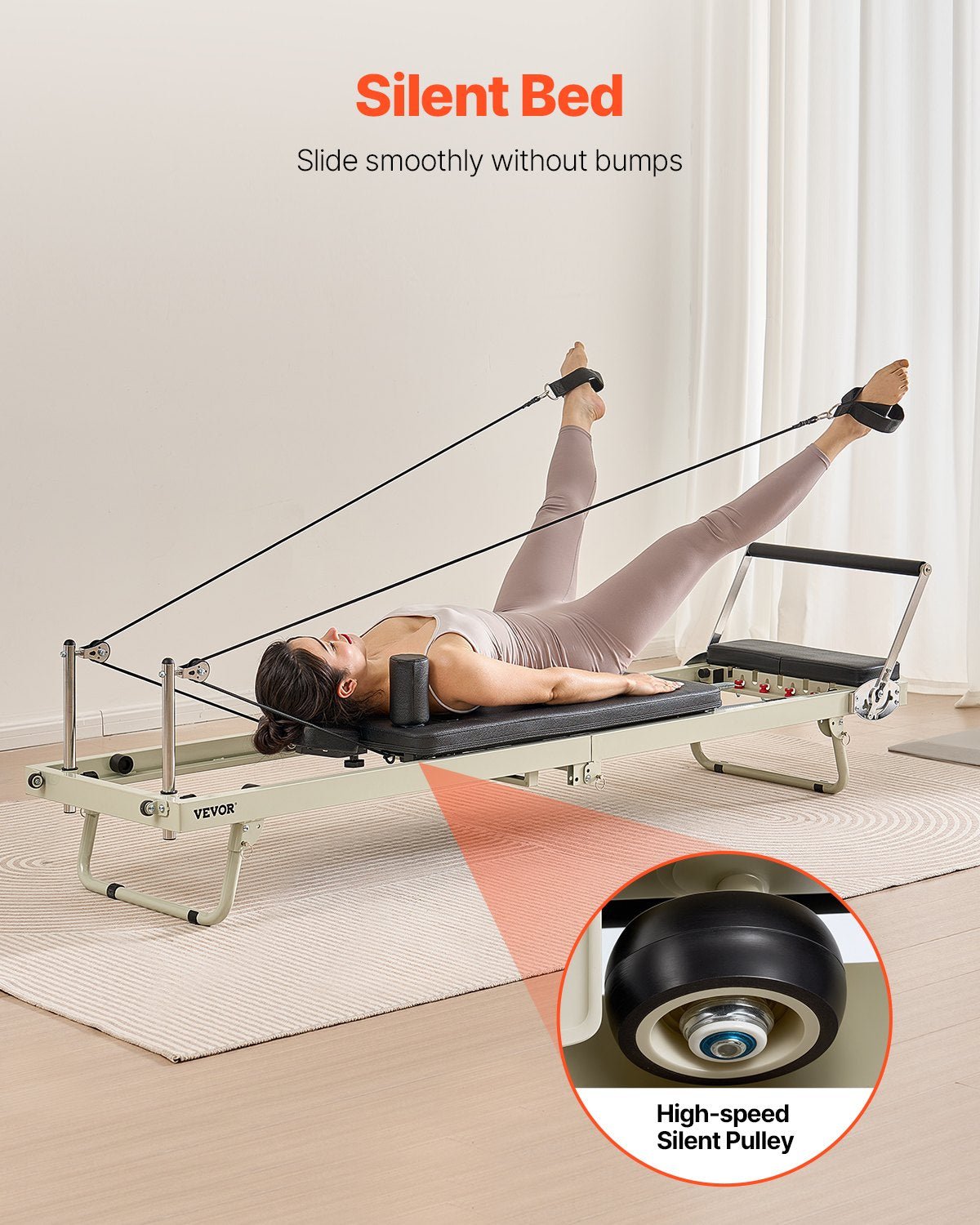 Foldable Pilates Reformer, Pilates Workout Machine for Home Gym Studio - IronWear Co.