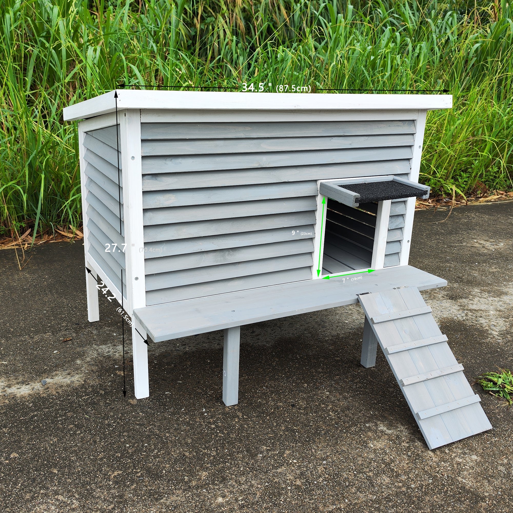 Outdoor Breathable Cat House for Outside Cats,Cat Shelter for Feral Cats with Escape Door,Porch Deck - IronWear Co.