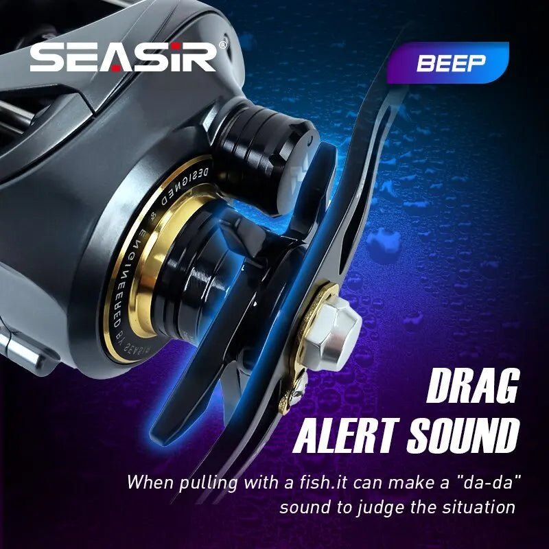 SEASIR Cast-X Baitcasting Reel 7.3:1 HS Gear Ratio Aluminum Double Spool Carbon Grip Metal BFS Micro Fresh Seawater Fishing Coil - IronWear Co.